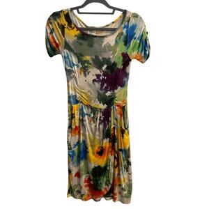 Anthropologie Weston Wear Size XS Watercolor Gathered Hemlock Dress
